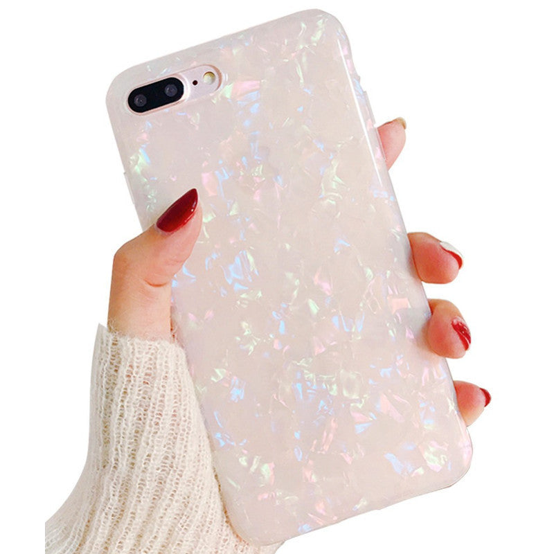 Compatible with Apple , Colorful shell pattern ice flower half pack soft shell
