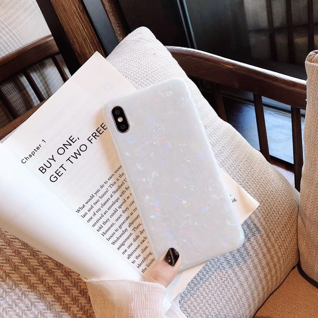Compatible with Apple , Colorful shell pattern ice flower half pack soft shell