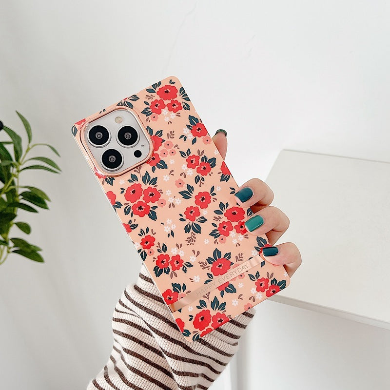 Ins Wind Small Floral Mobile Phone Case Square Protective