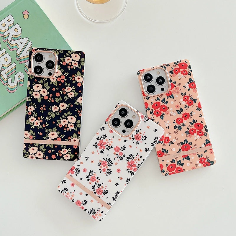 Ins Wind Small Floral Mobile Phone Case Square Protective