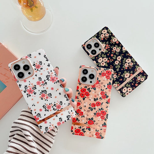 Ins Wind Small Floral Mobile Phone Case Square Protective