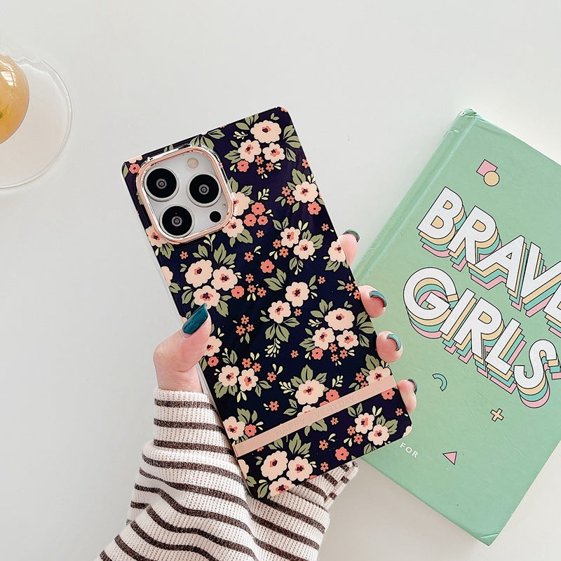 Ins Wind Small Floral Mobile Phone Case Square Protective